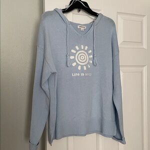 Life Is Good Women's Light Blue V-Neck Sweater